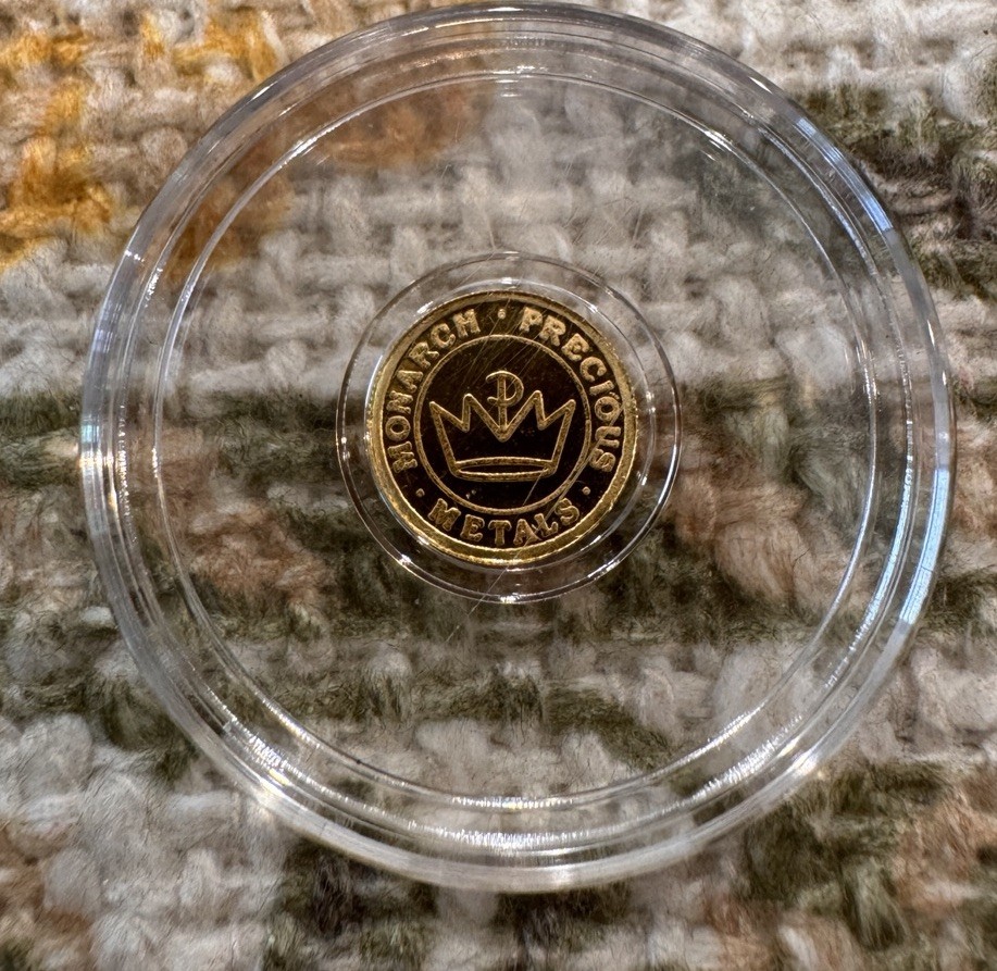 1/4 gram Lucky 🧲 Horseshoe Monarch Precious Metals .999 Fine Gold Round Bullion