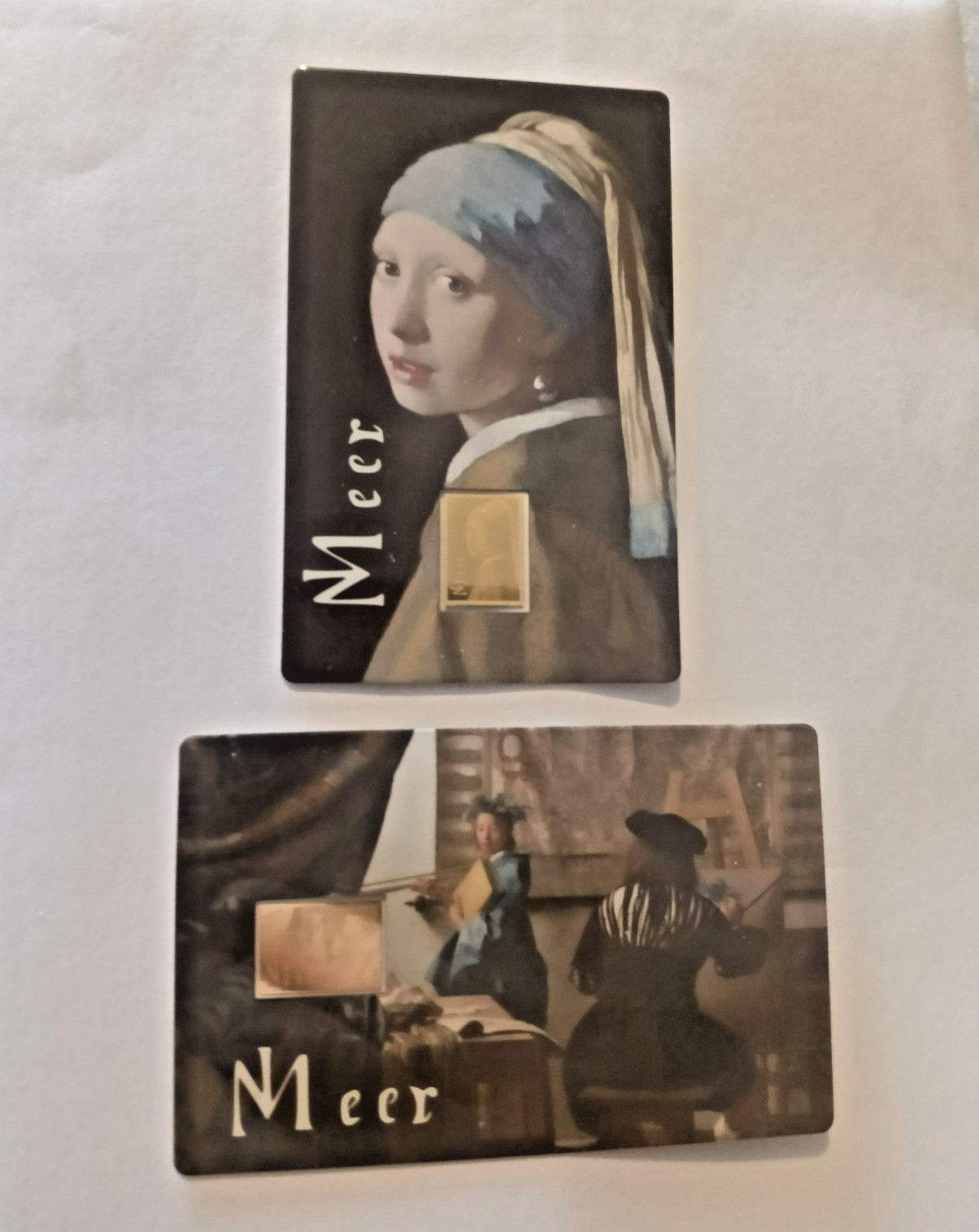 2 x Masterpieces art in gold 1/1000th oz gold coin bars on Discount no offers