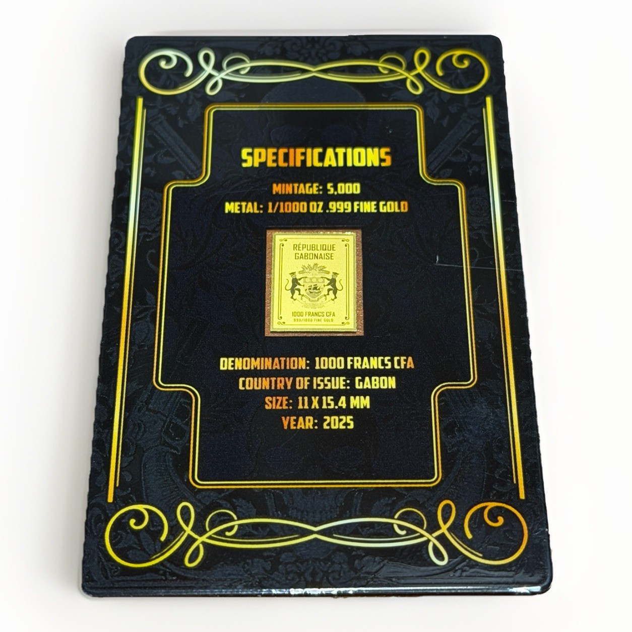 2025 Gabon Queen of Hearts Sugar Skull 1000 Francs 1/1000th oz Gold Ltd: 5000 Pc