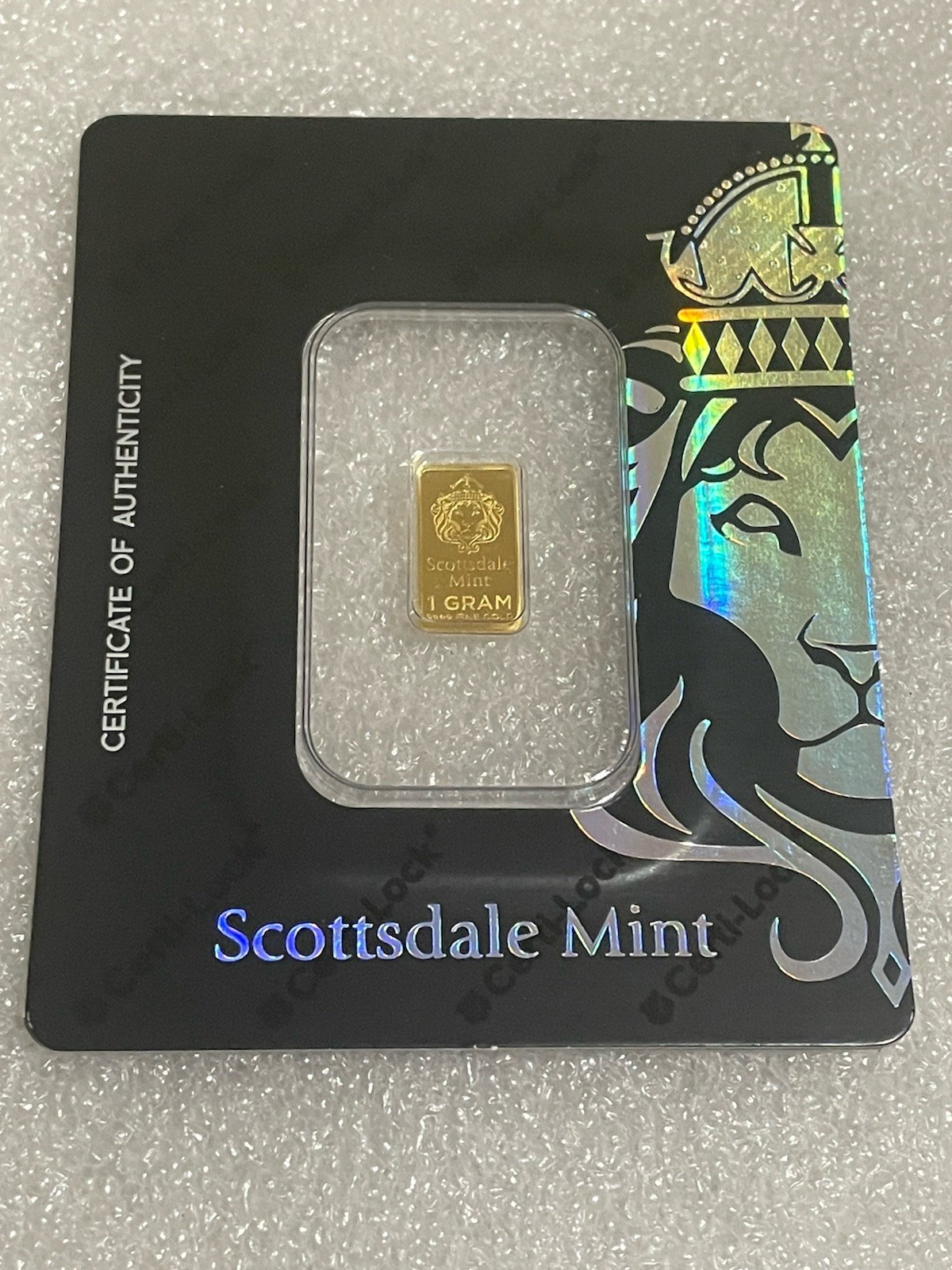 1 Gram Scottsdale Mint .9999 Fine Gold Bar Sealed in Certi-Lock®- Cool Serial #!