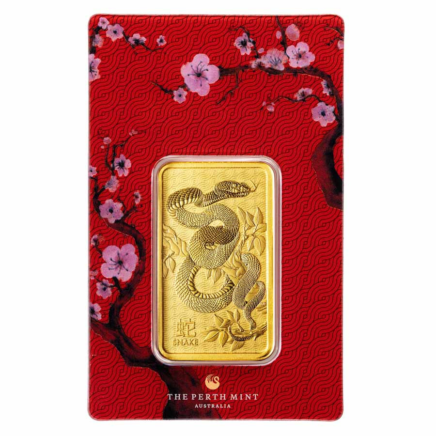 1 oz Gold Bar – Perth Mint Lunar Snake