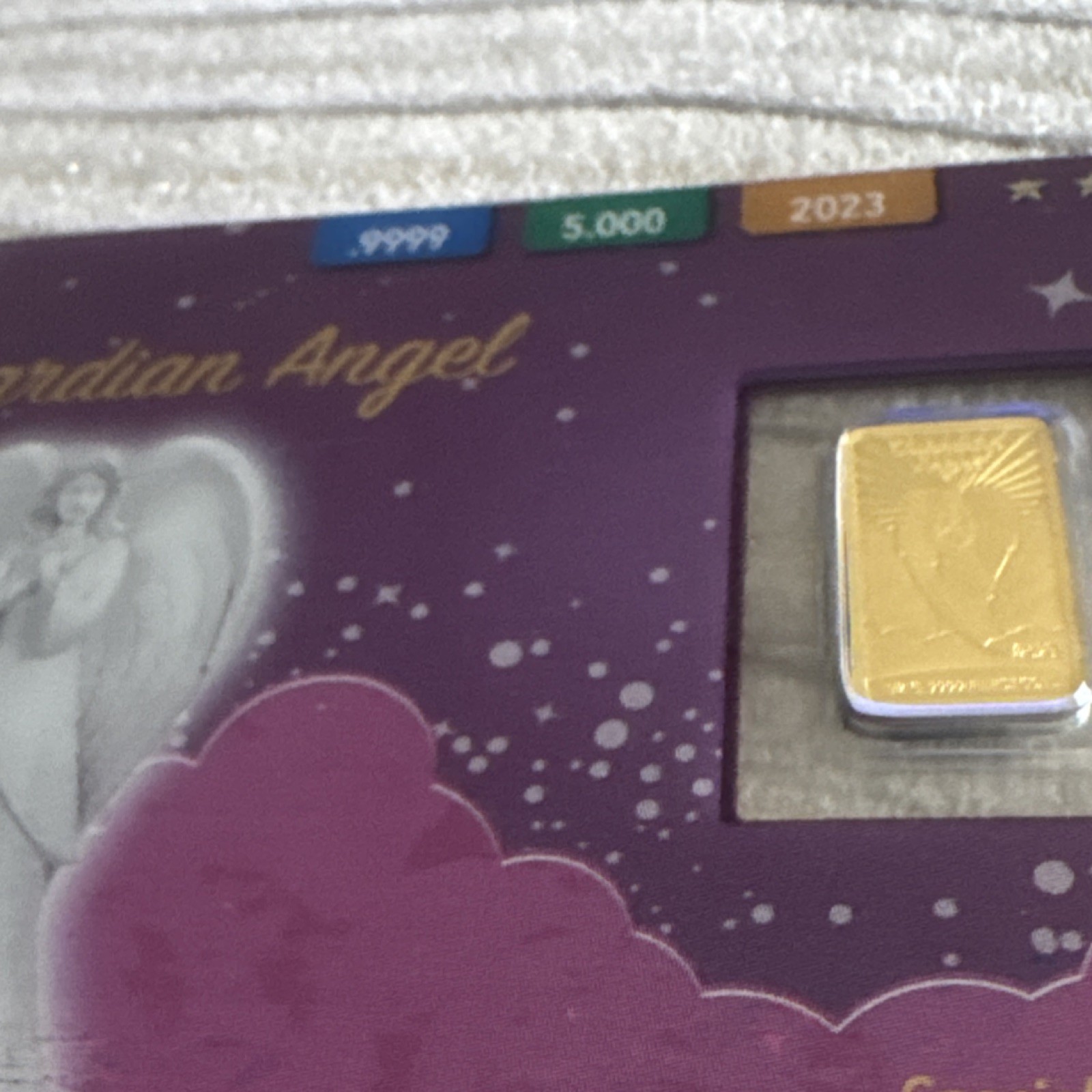 Samoa 2023 Guardian Angel Special Edition Gold Bar 0.5g .9999 Fine