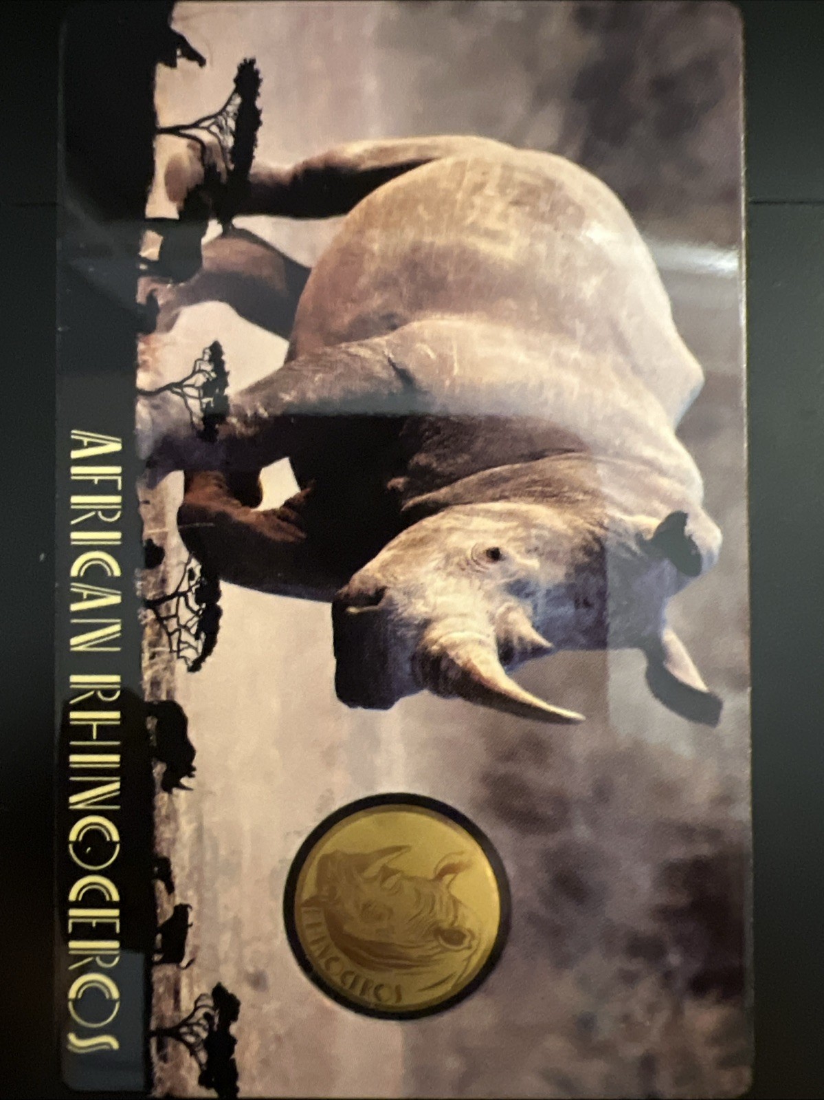 GOLD 1/1000TH Oz .999 FINE Round AFRICAN RHINO TCHAD COIN Pure 24kt 3000 Francs