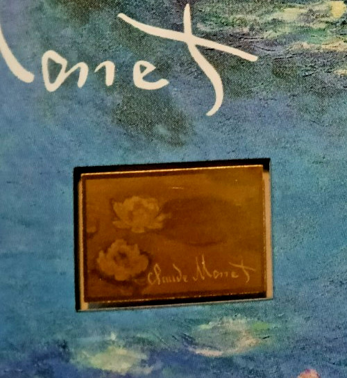 SUMMER SALE Pure gold with Claude Monet Water Lilies 1/1000th OZ CHEAPEST IN UK