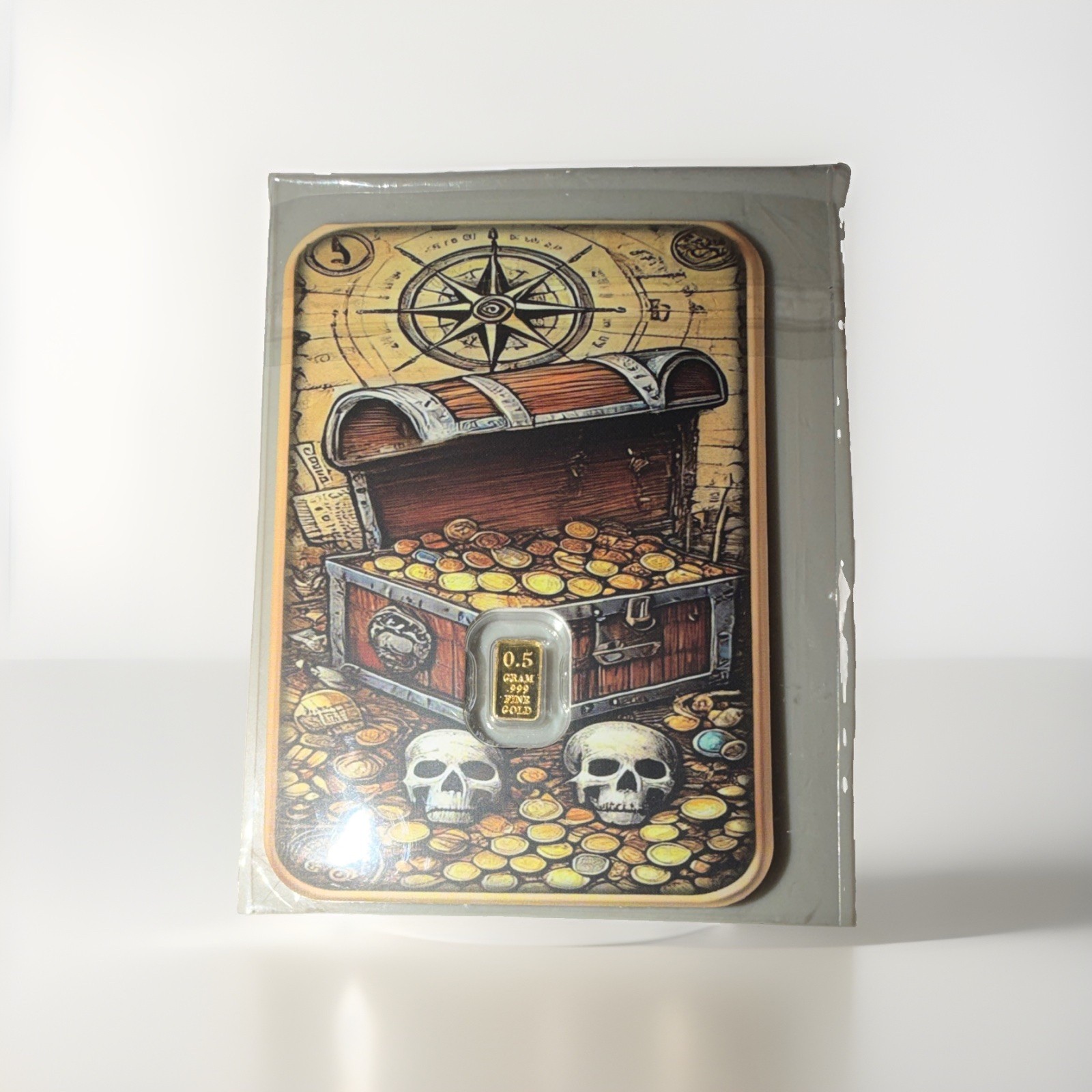 Pirate Gold Fine Gold Bar 0.5 g Sealed Card – Total Gold Content 0.5 g