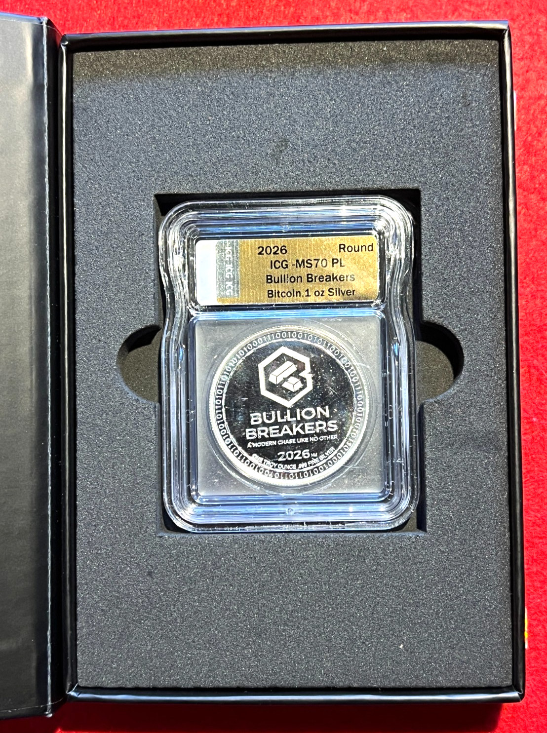 🔥 2026 Bullion Breakers Series 2 – 1 oz .999 Silver Bitcoin ICG MS70 PL w/Box
