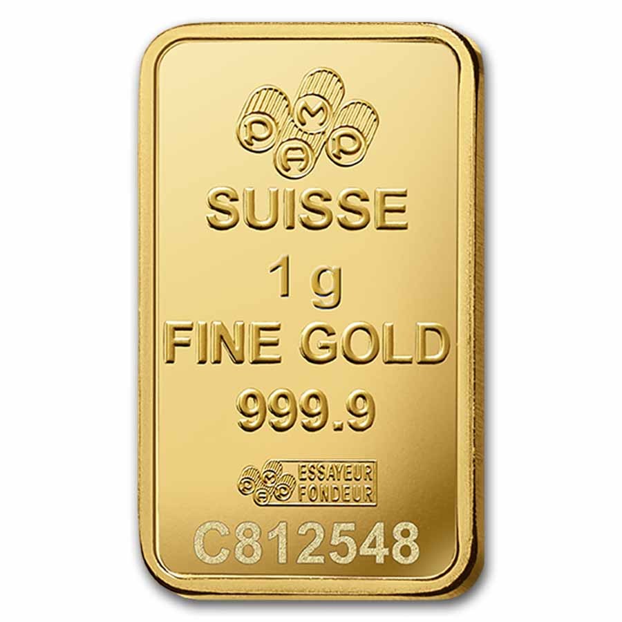1 gram Gold Bar – PAMP Suisse Lady Fortuna Veriscan® (In Assay)