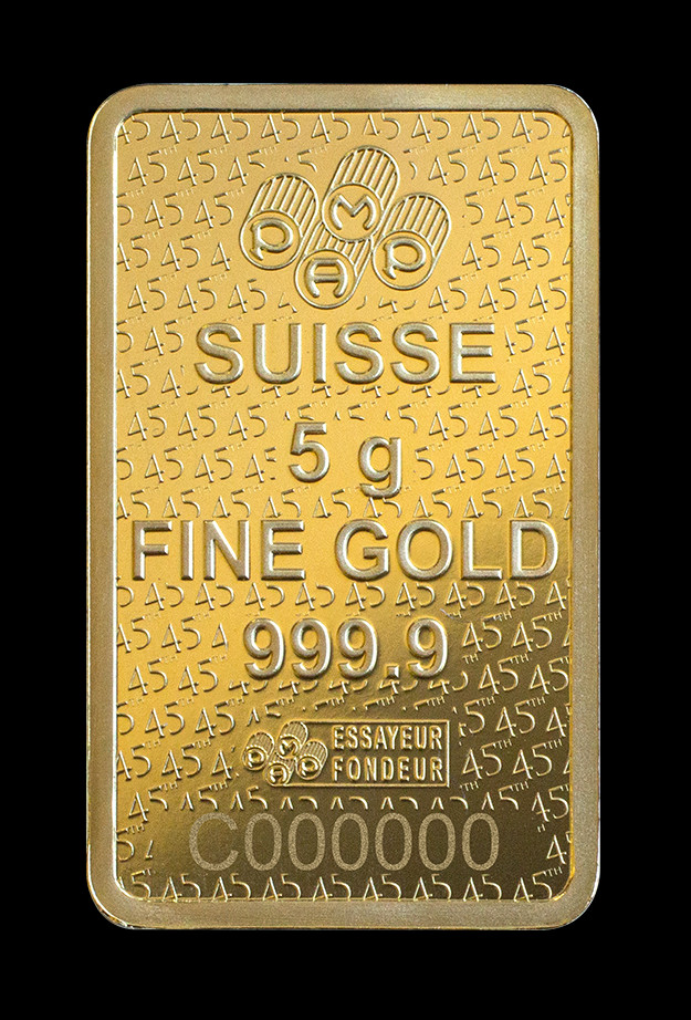 NEW 5g Gold Bar PAMP Suisse Lady Fortuna 45th Anniversary (In Assay) RARE!