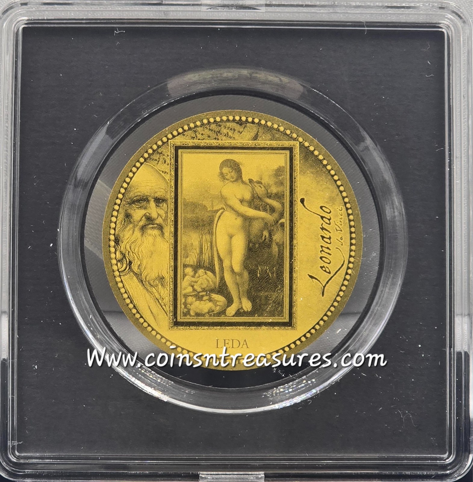 Da Vinci Leda and the Swan 1/200 Oz Gold .999 coin
