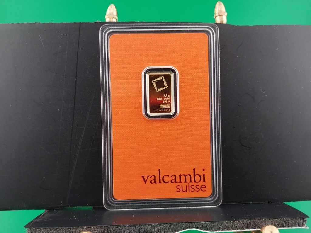 2.5 gram Gold Bar – Valcambi Suisse – 999.9 Fine in Sealed Assay ~ 1 piece