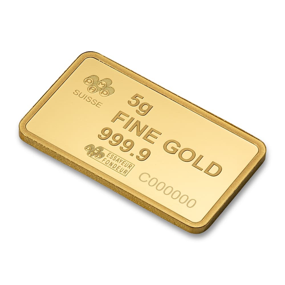 5 Gram PAMP Suisse America The Free Bald Eagle Gold Bar (New w/ Assay)