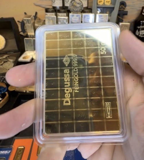 Rare 1 Gram .9999 Degussa Feingold Gold Bar No Longer Produced German Gold Bar!