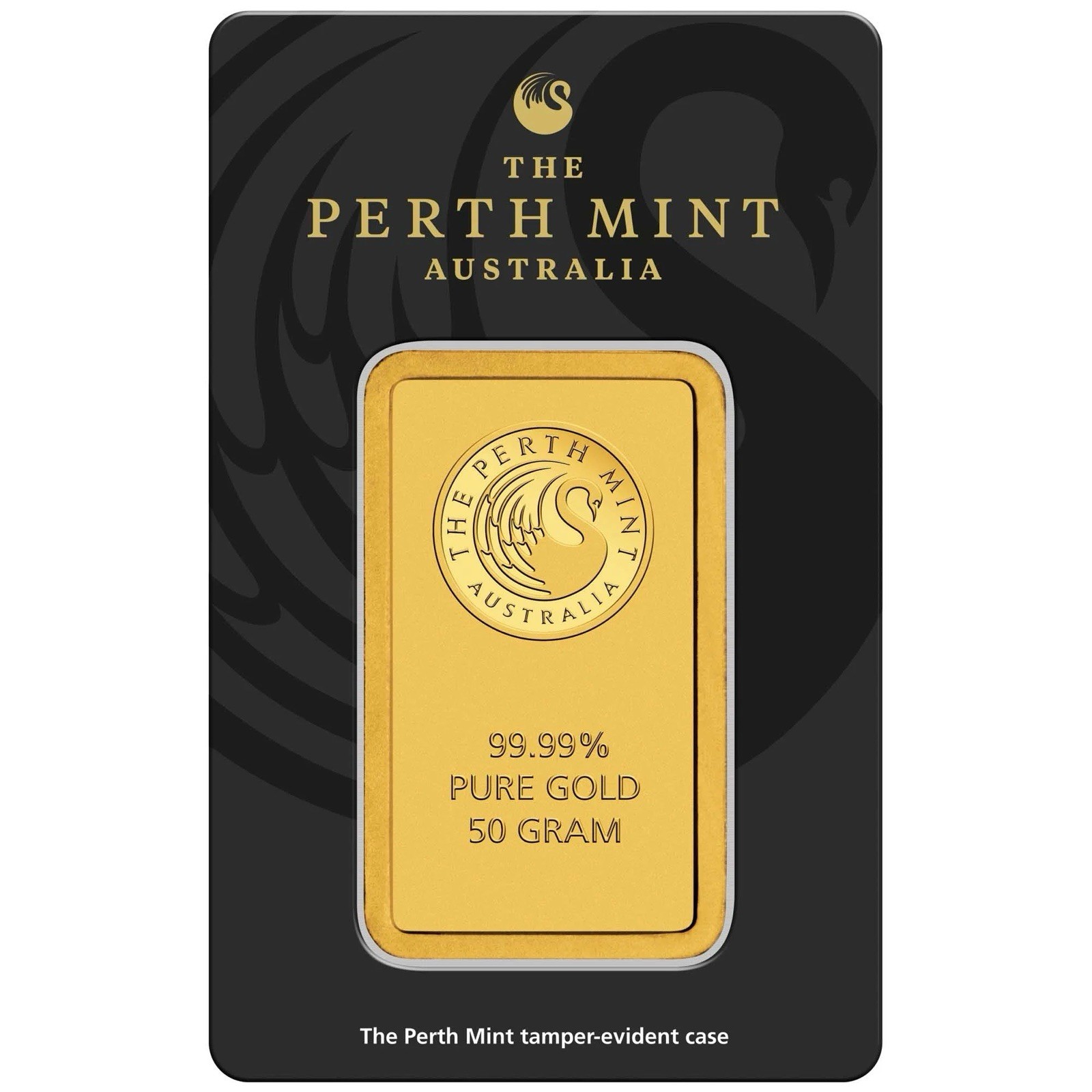 50 gram Gold Bar – The Perth Mint – 99.99 Fine in Assay Tamper-Evident Case