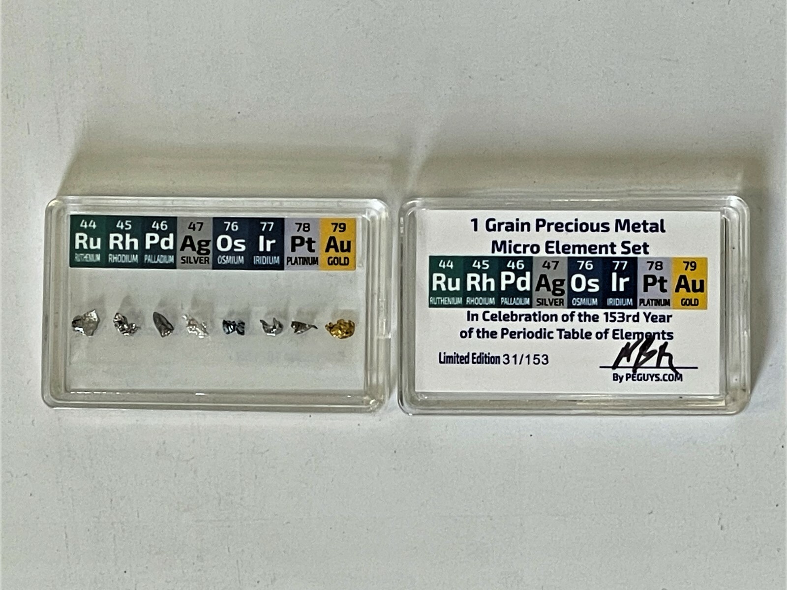 Ruthenium Rhodium Palladium Osmium Iridium Platinum Gold Micro 1 Grain Edition