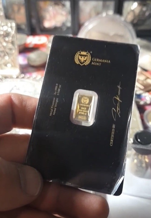Germania Gold Bullion – 1/100 oz Gold Proof Bar In Assay Warrior Princess-SEALED