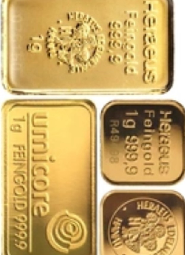 Genuine UK 1 Gram Gold Bars 999.9 Fine Bullion, Pure 24ct each