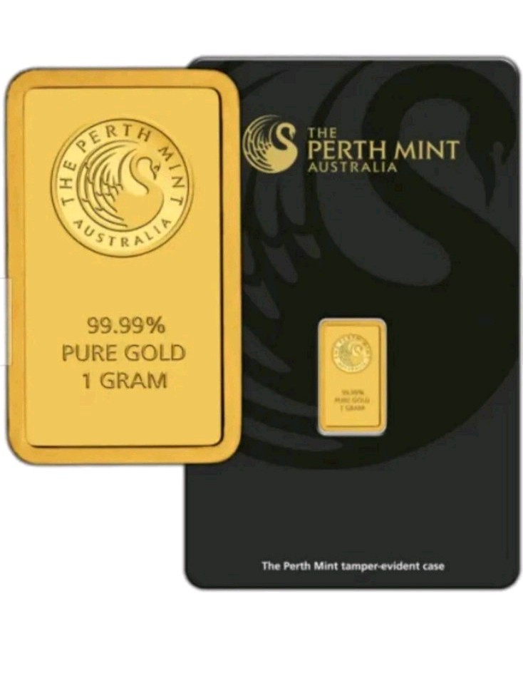 Kangaroo 1 gram Gold Minted Bar Tamper Proof Packaging Perth Mint Bar BU 99.99%
