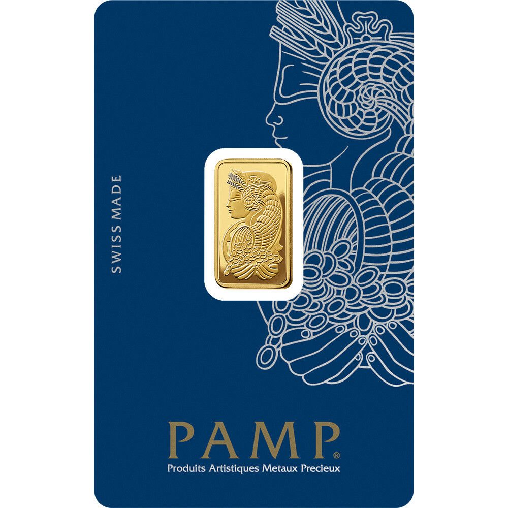 5 gram Gold Bar – PAMP Suisse – Fortuna – 999.9 Fine in Sealed Assay