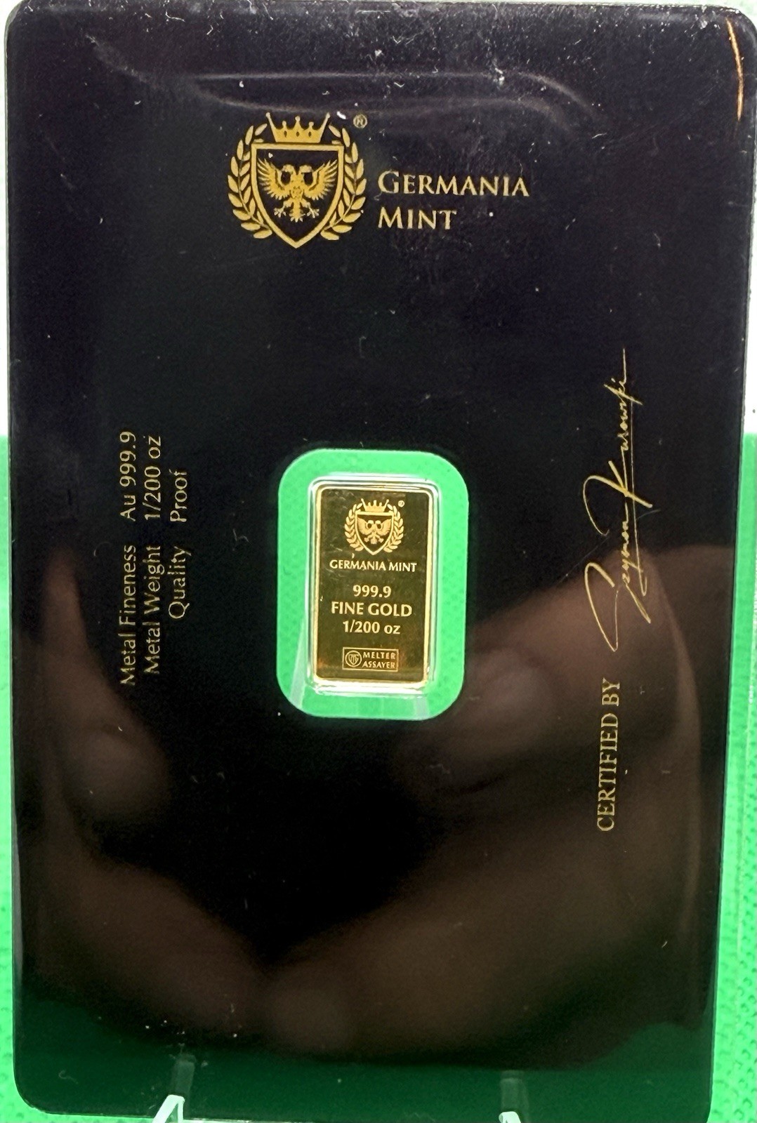 Germania Mint Gold 1/200 oz 999.9 Fine Bar 2022 in CertiPack