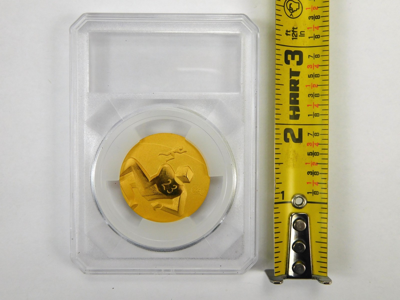 US 1984 Salvador Dali Olympic Games Gold Medal Medallion Round Coin Track Field