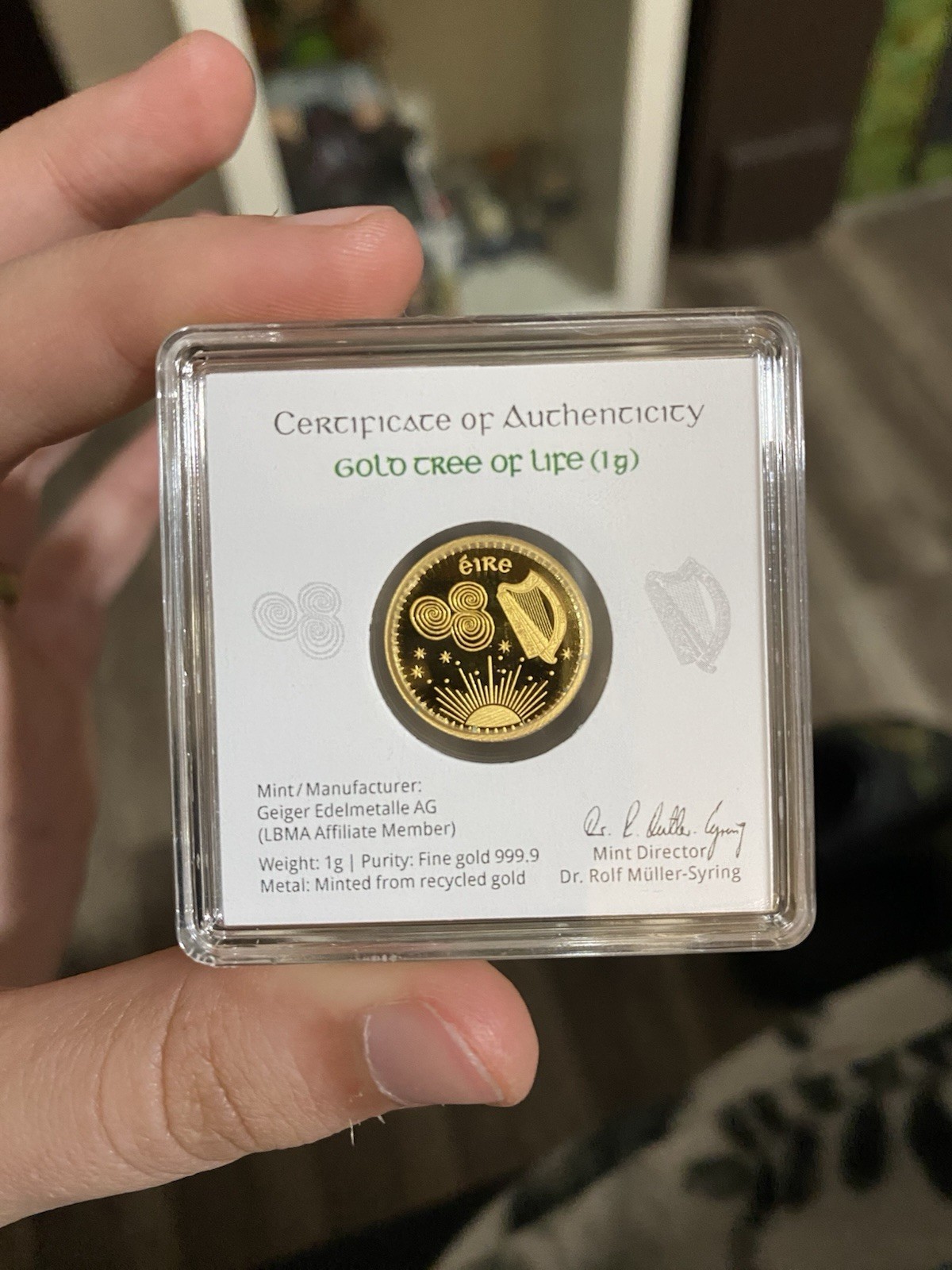Gold Tree of Life Coin Fine Gold Geiger Edelmetalle 2025 Tara Coins 1 Gram 999