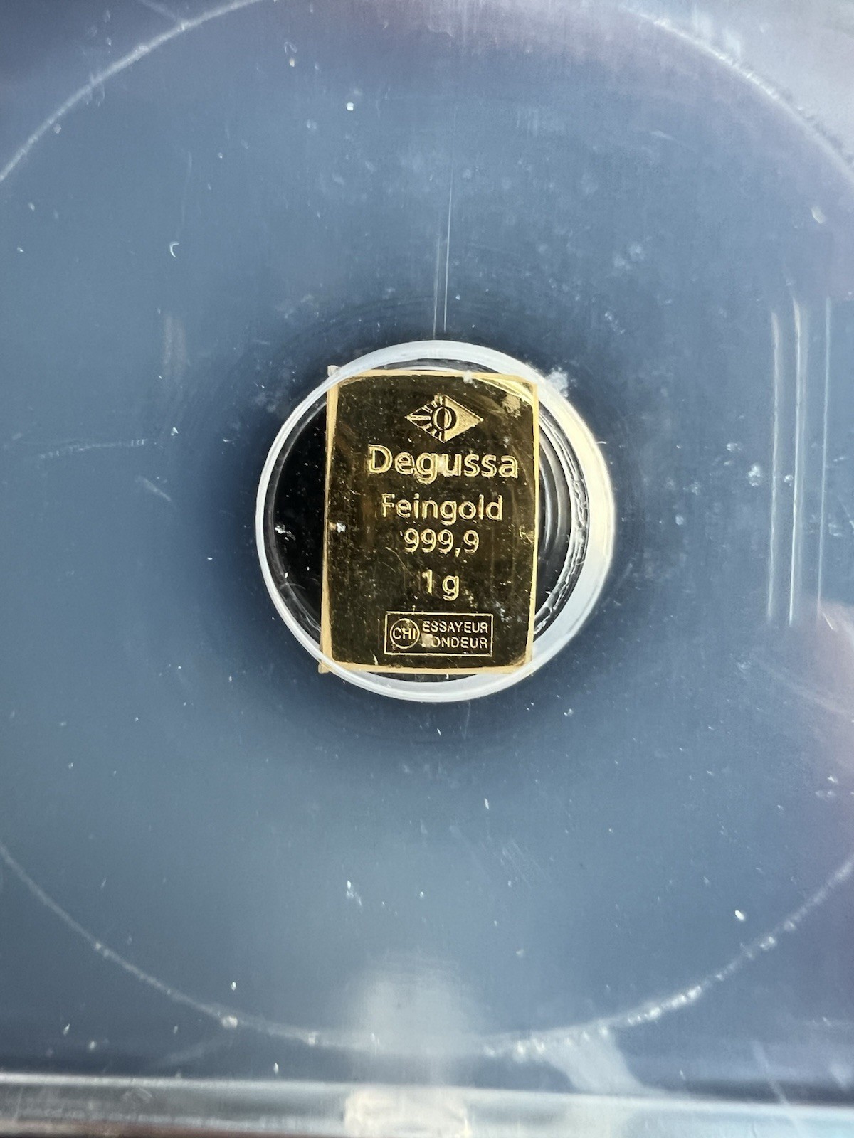 Degussa 1g Gold Bar – 1 g Gold Bullion Bar, Composition: Gold, Bar Shape