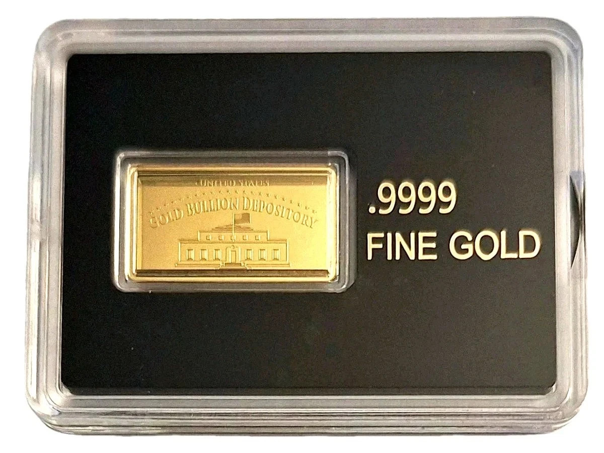 Fort Knox .9999 Fine Gold Bullion Bar Proof Finish Collectible