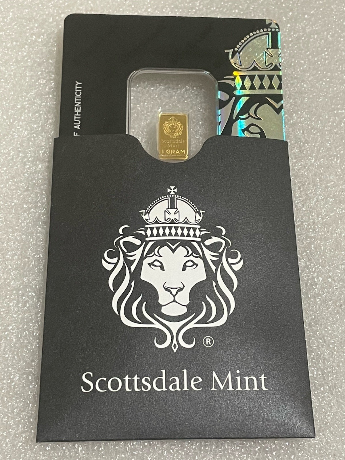 1 Gram Scottsdale Mint .9999 Fine Gold Bar Sealed in Certi-Lock®- Cool Serial #!