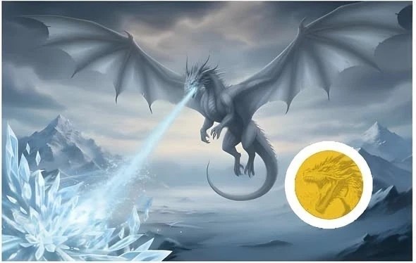 (5) Ice Dragon 1/1000 oz Fine Gold Round in Card (9,999 Mintage)