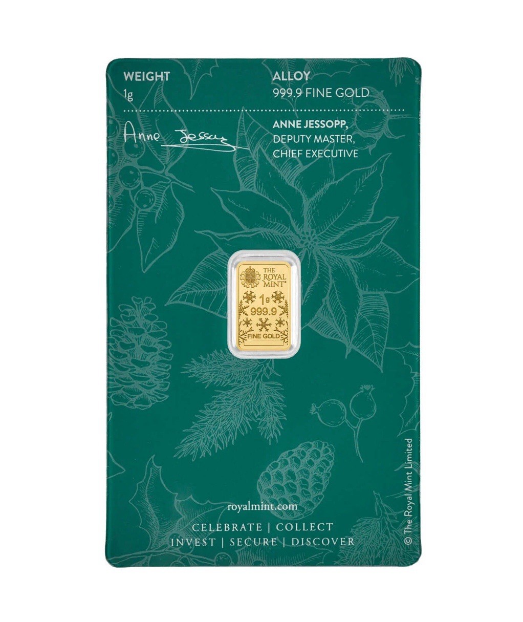 1 Gram Gold 🔥Christmas Tree🔥 Bar .9999 Fine Merry Christmas