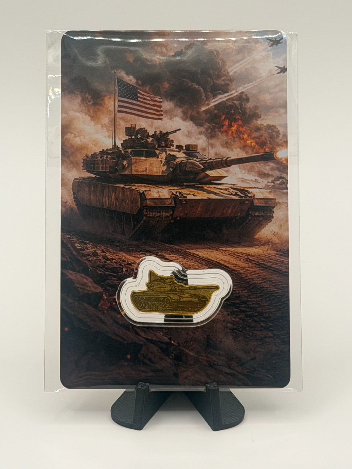 1/1000 oz .999 Fine Gold Military Desert Tank – Certificate of Authenticity