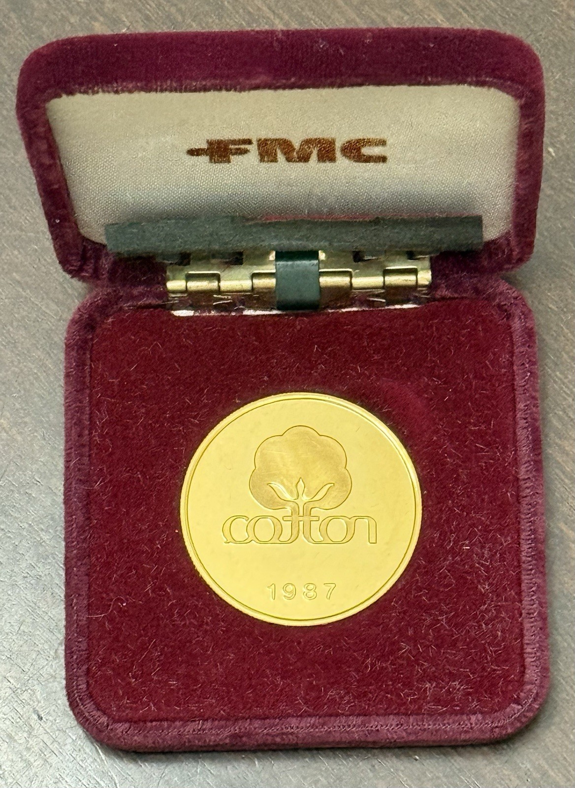 VINTAGE 1987 ENGELHARD “COTTON” PROOF 999.9 GOLD 1 OZ W/BOX 25 MADE Very Rare