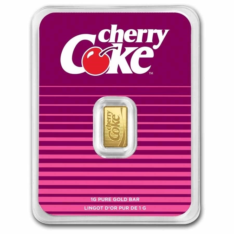 Cherry Coke – 1 gram BAR .9999 Fine Gold Bar Pamp Suisse COA – In Stock