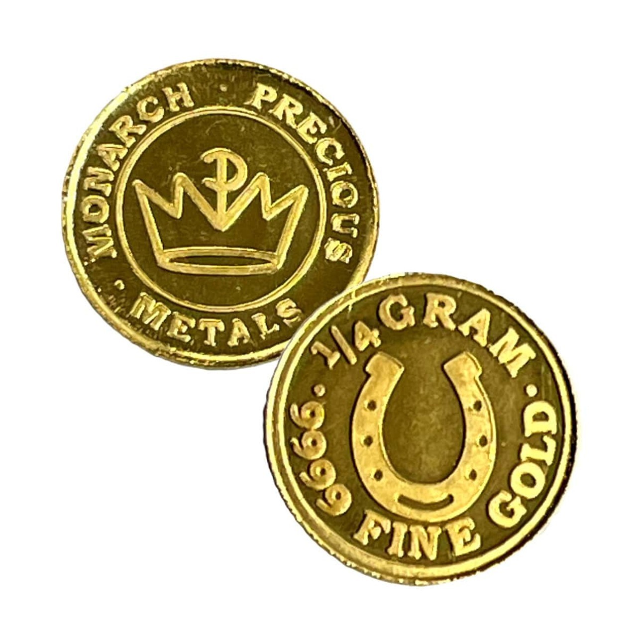Roll of (10) 1/4 Gram .9999 Fine Gold Rounds – Lucky Horseshoe (in Capsules)