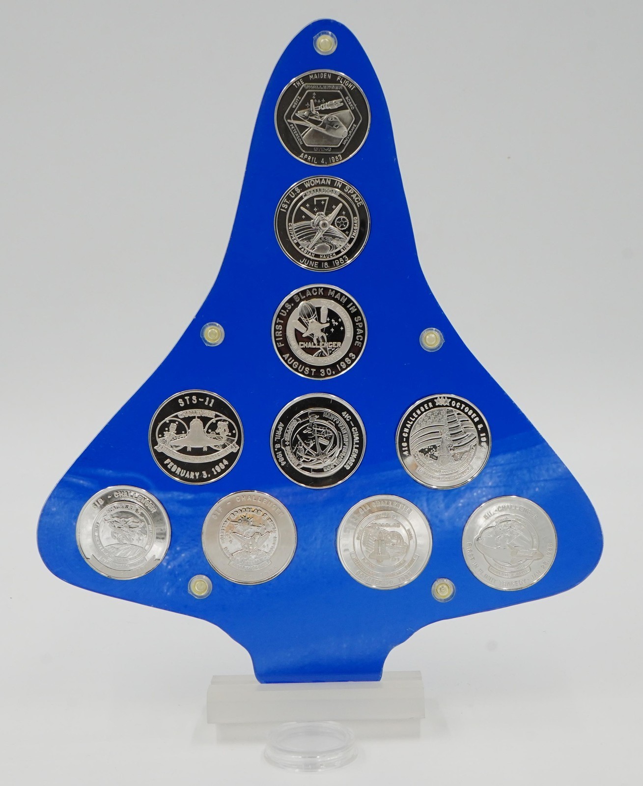 10oz Pure Silver NASA Commemorative Medallion Set Custom Shuttle Display Stand