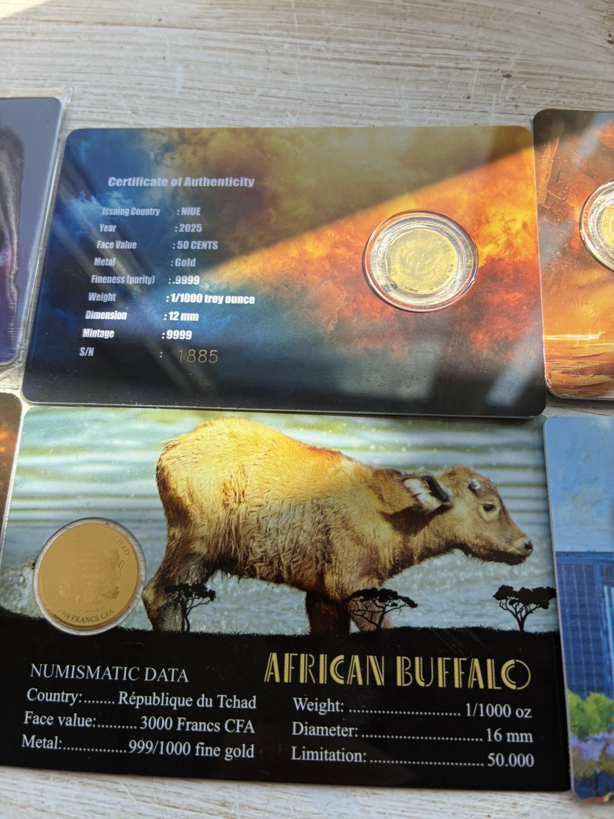 bundle 4x 1/1000th oz fractional gold, 1x silver, 1xPlatinum coin Zeus Brit