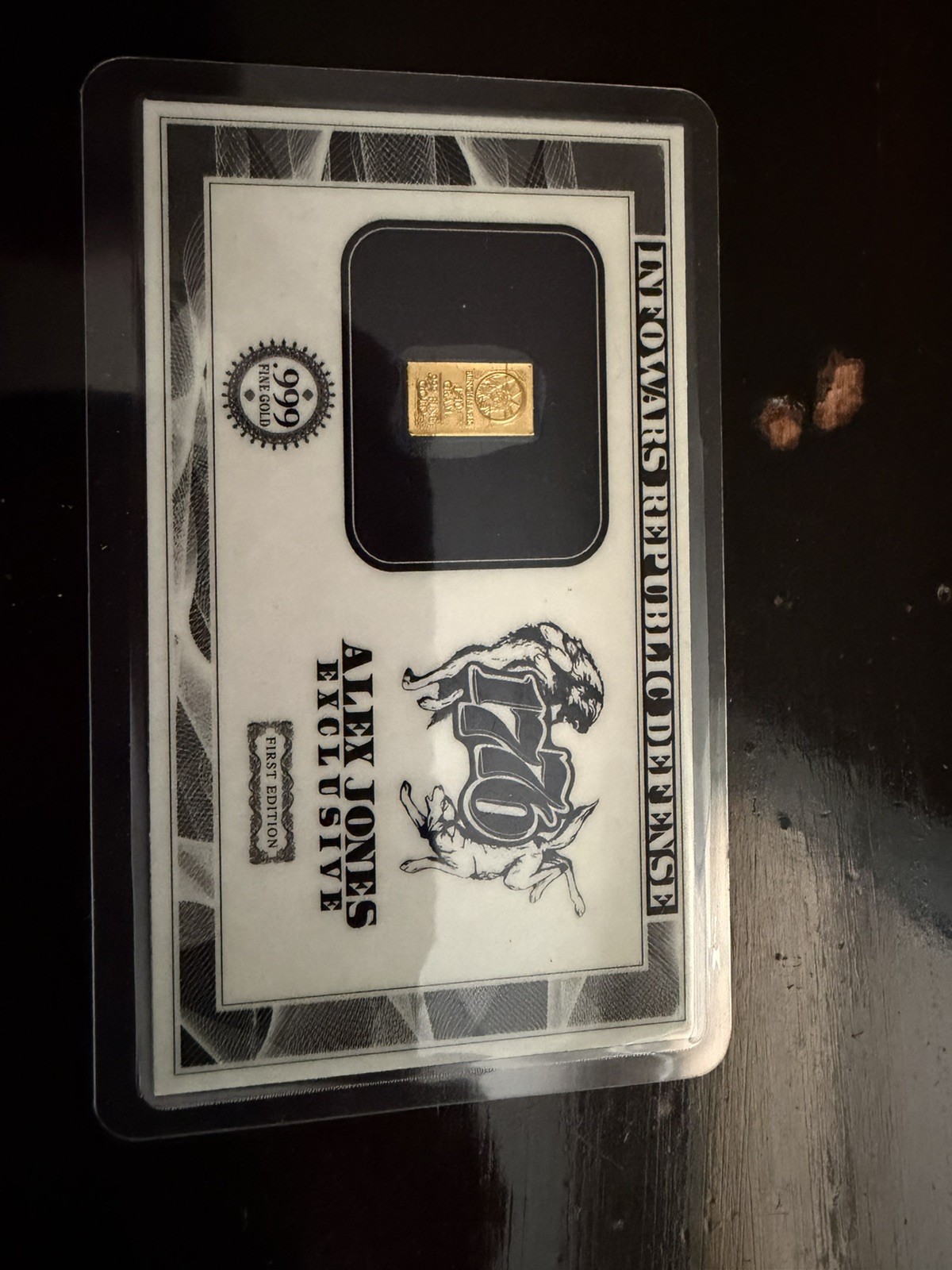 Set of 3 1/10 gram .999 Fine Gold Alex Jones “Infowars Republic Defense”