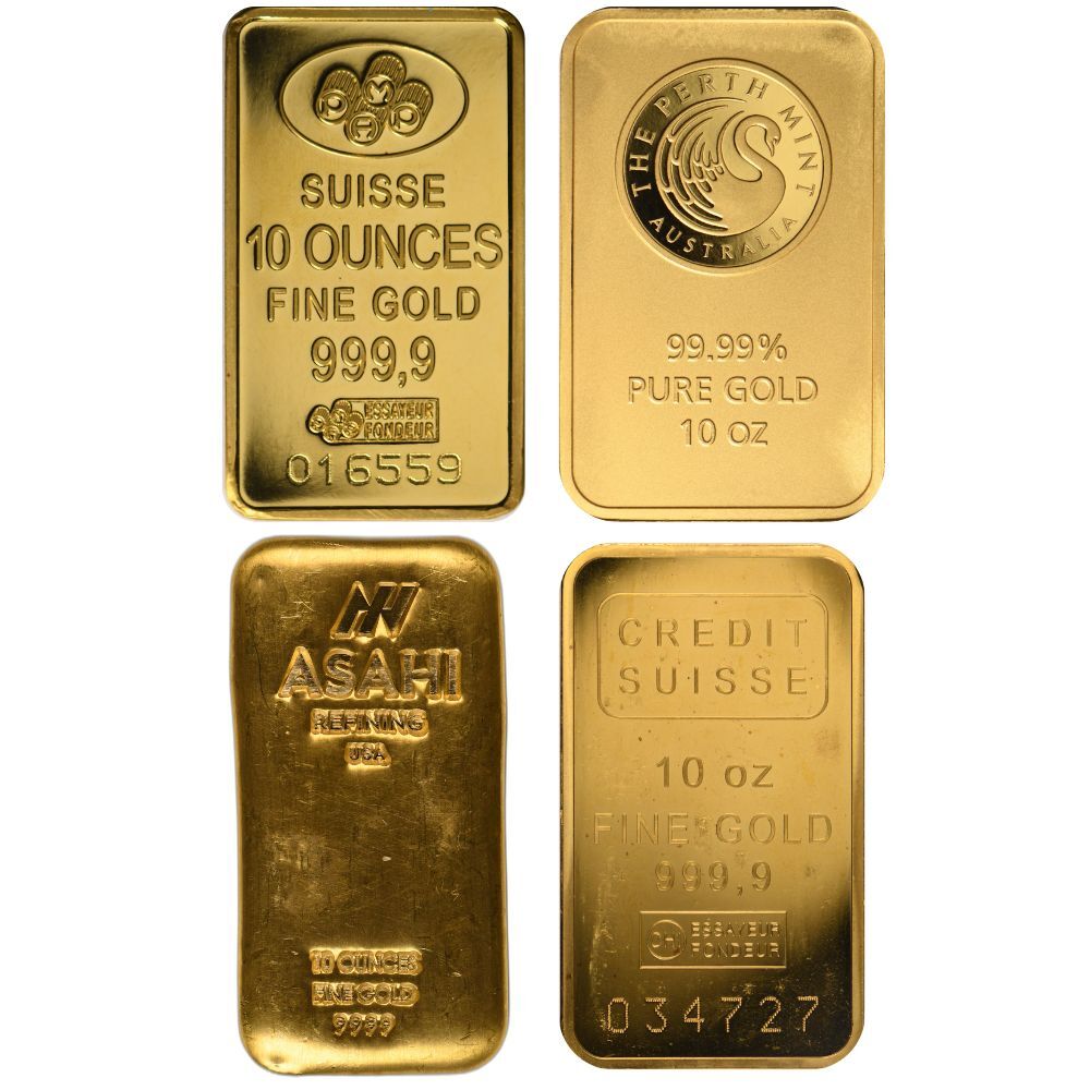 10 oz Gold Bar (Varied Condition, Any Mint)