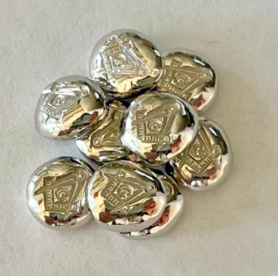 One – 1g PLATINUM 9995 hand poured bar FreeMason + 1 gram 999 silver bar.