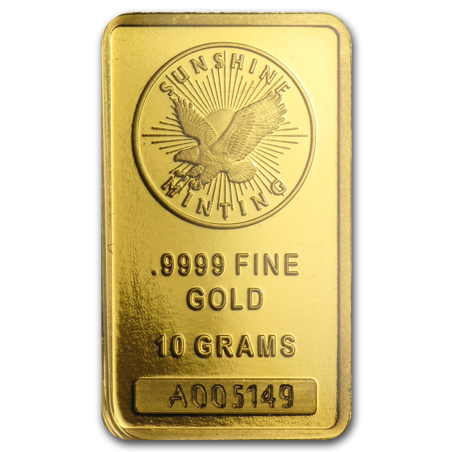 10 gram Gold Bar – Sunshine Minting New Design (In TEP Packaging) – SKU #83066