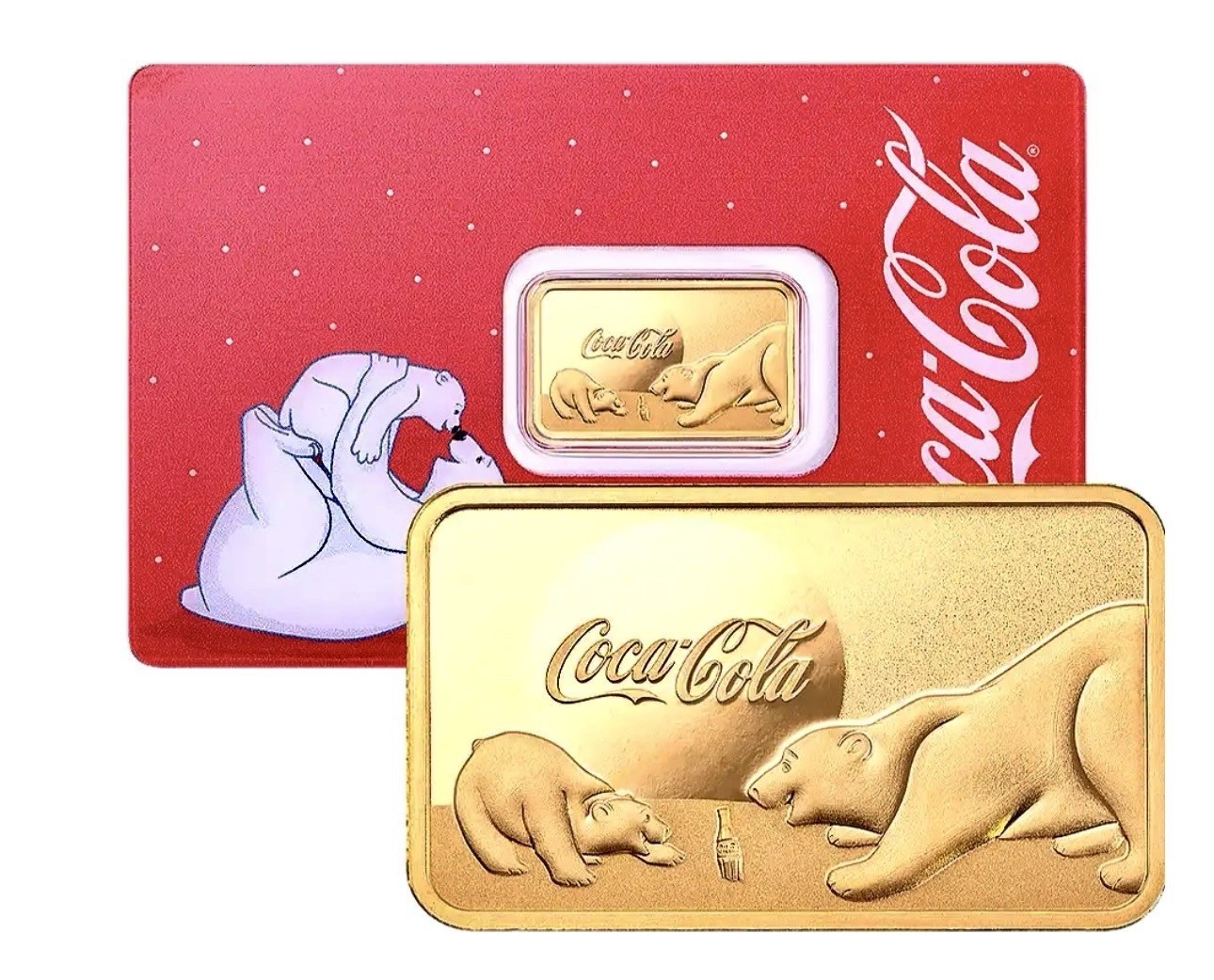 PAMP COCA-COLA® 5 GRAM GOLD BAR POLAR BEAR SERIAL #0343 LIMITED MINTAGE OF 5,000