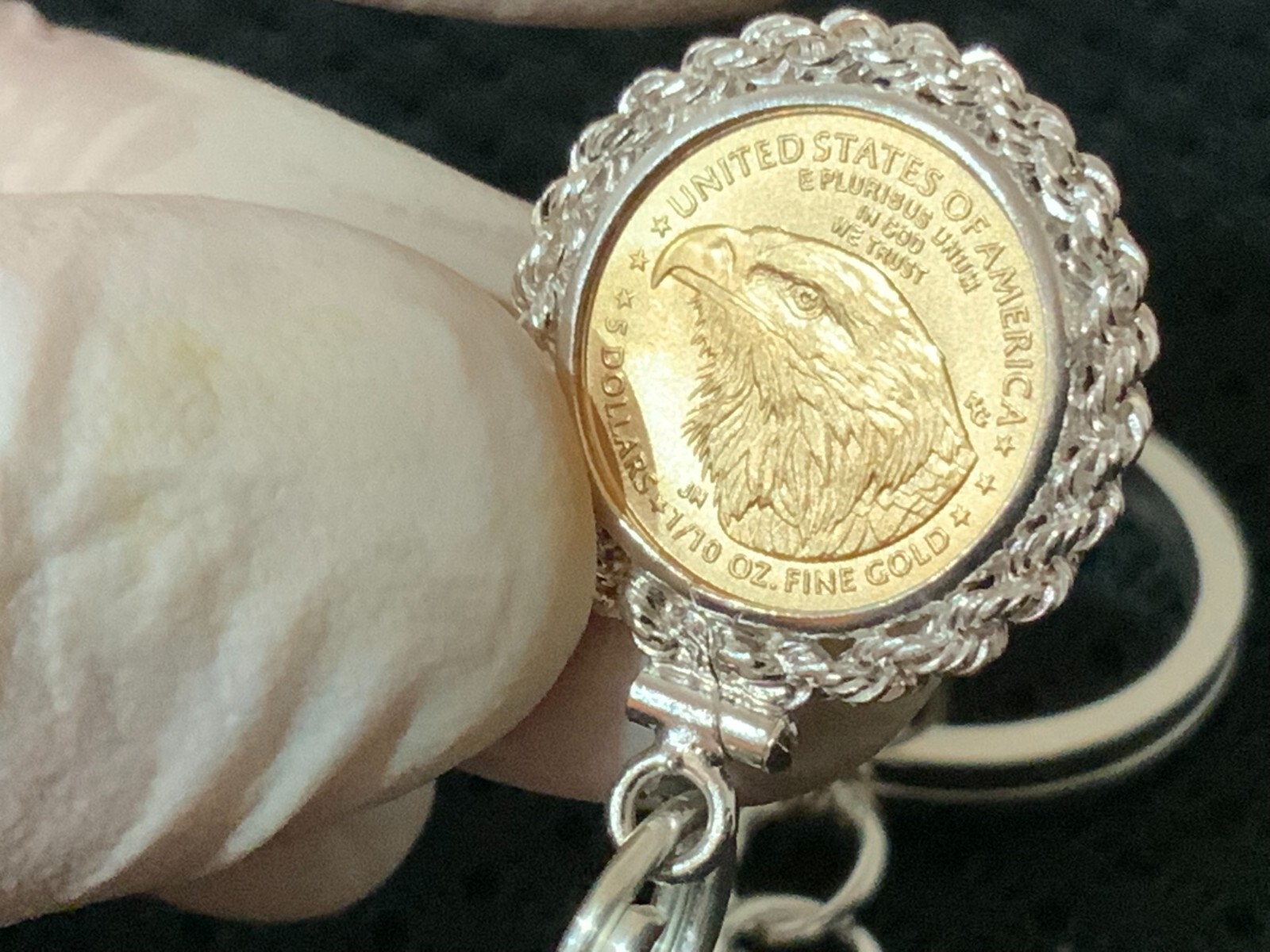 Gold (BU) American Liberty Eagle Keychain