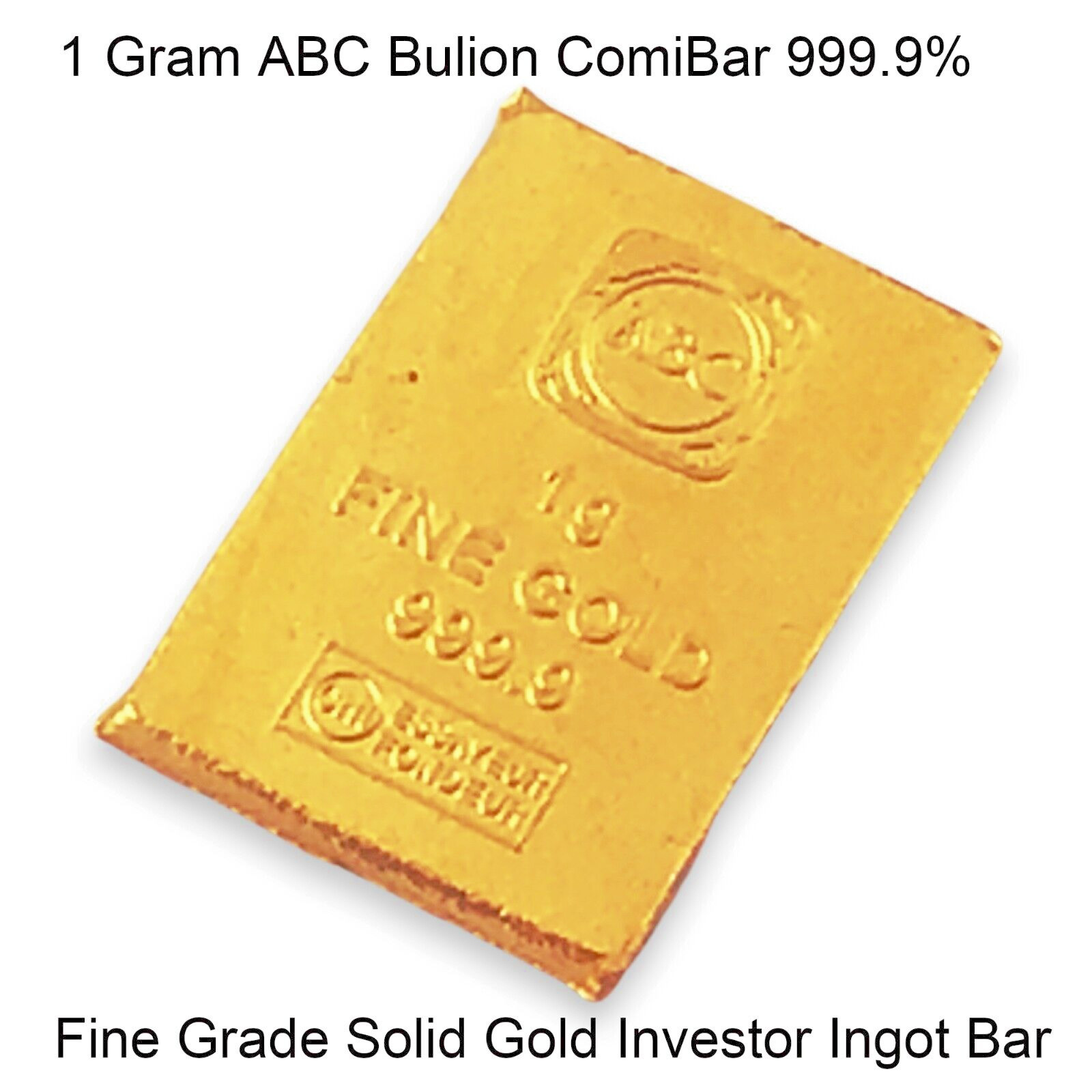 1 Gram 999.9 Fine Solid Gold CombiBar ABC Minted Bullion Investment Ingot Bar