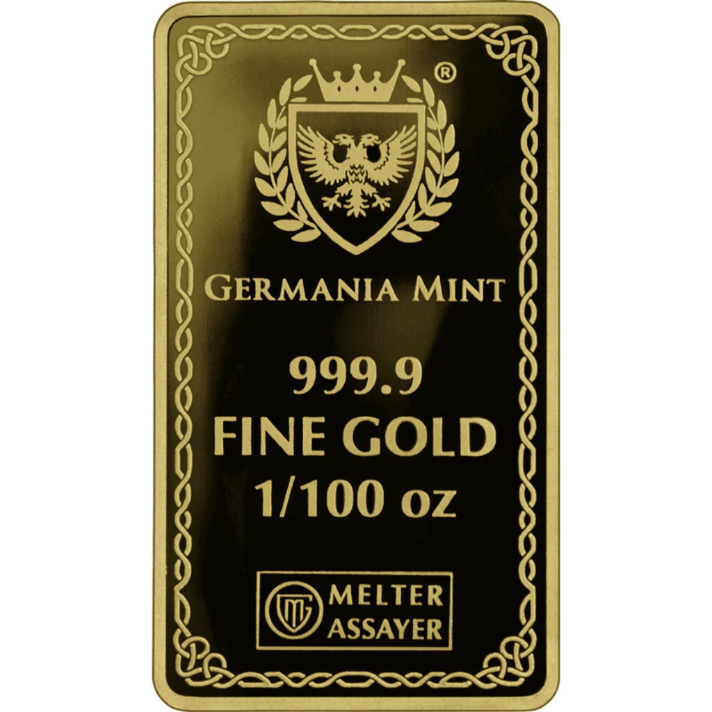 2026 Germania Mint Odin 1/100oz Proof 9999 Gold Bar in Assay Mintage 5000