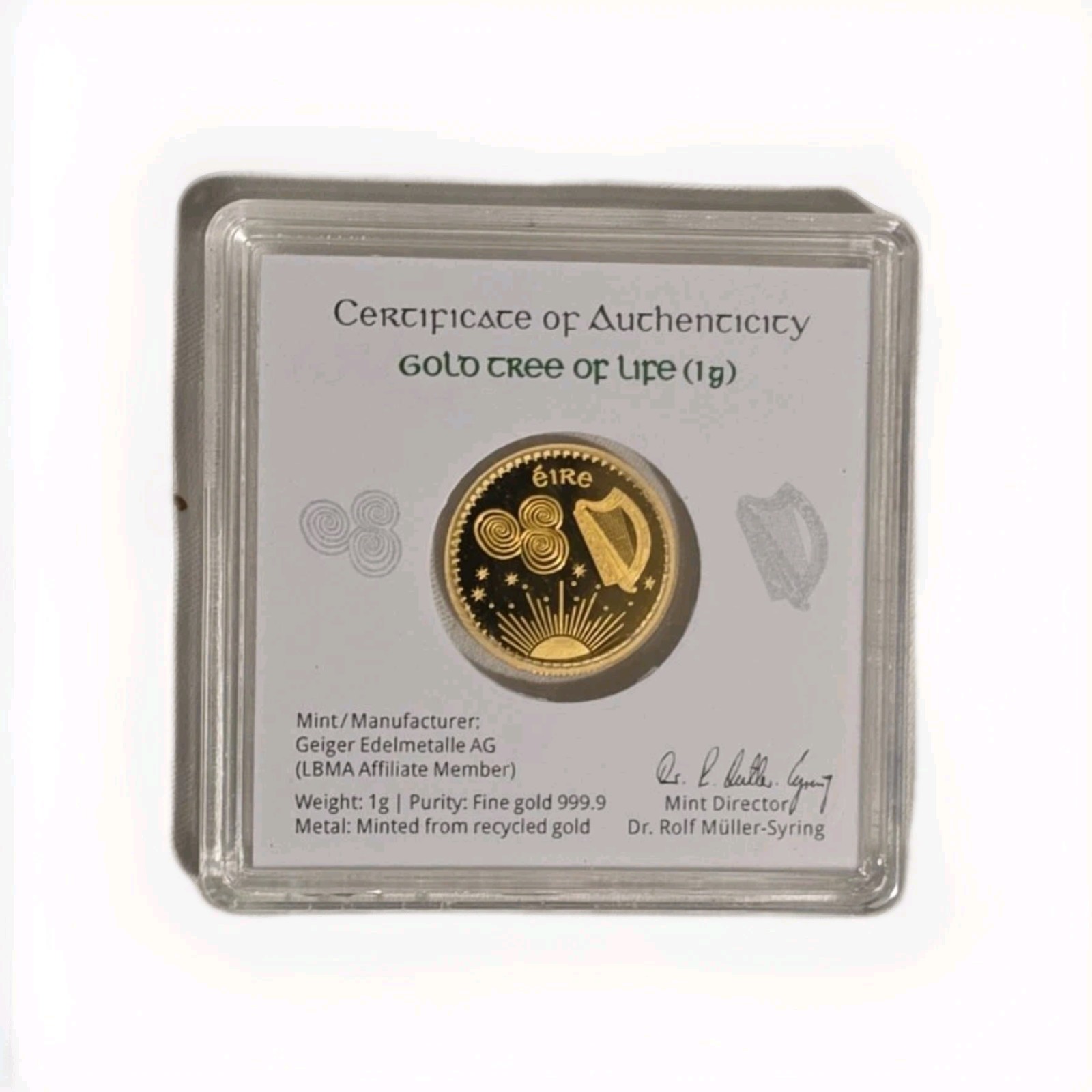 Gold Tree of Life Coin Fine Gold Geiger Edelmetalle 2025 Tara Coins 1 Gram 999
