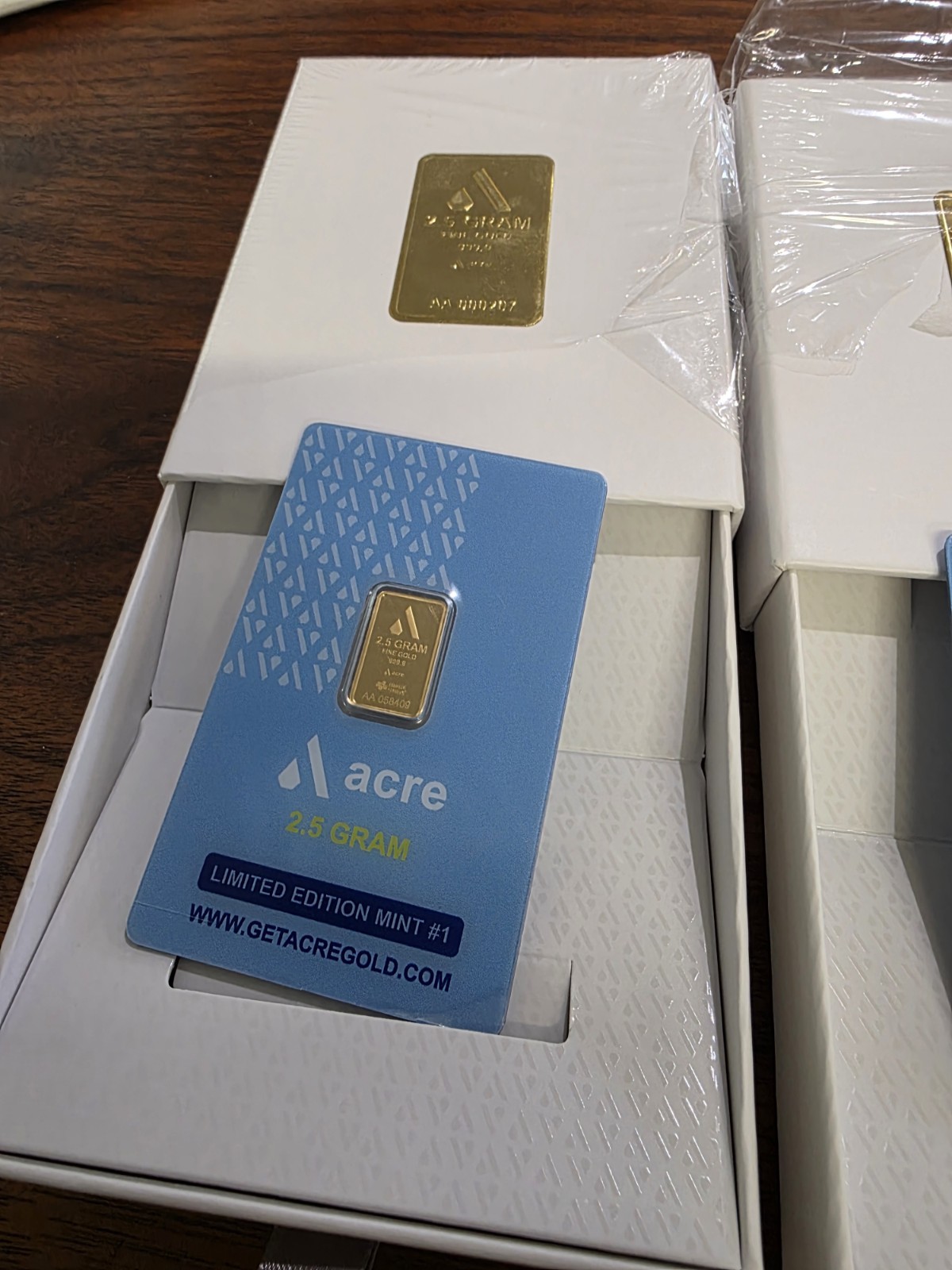 4 Acre 2.5 Gram 999.9 Fine Gold Bar Bullion In Assay Card with Presentation
