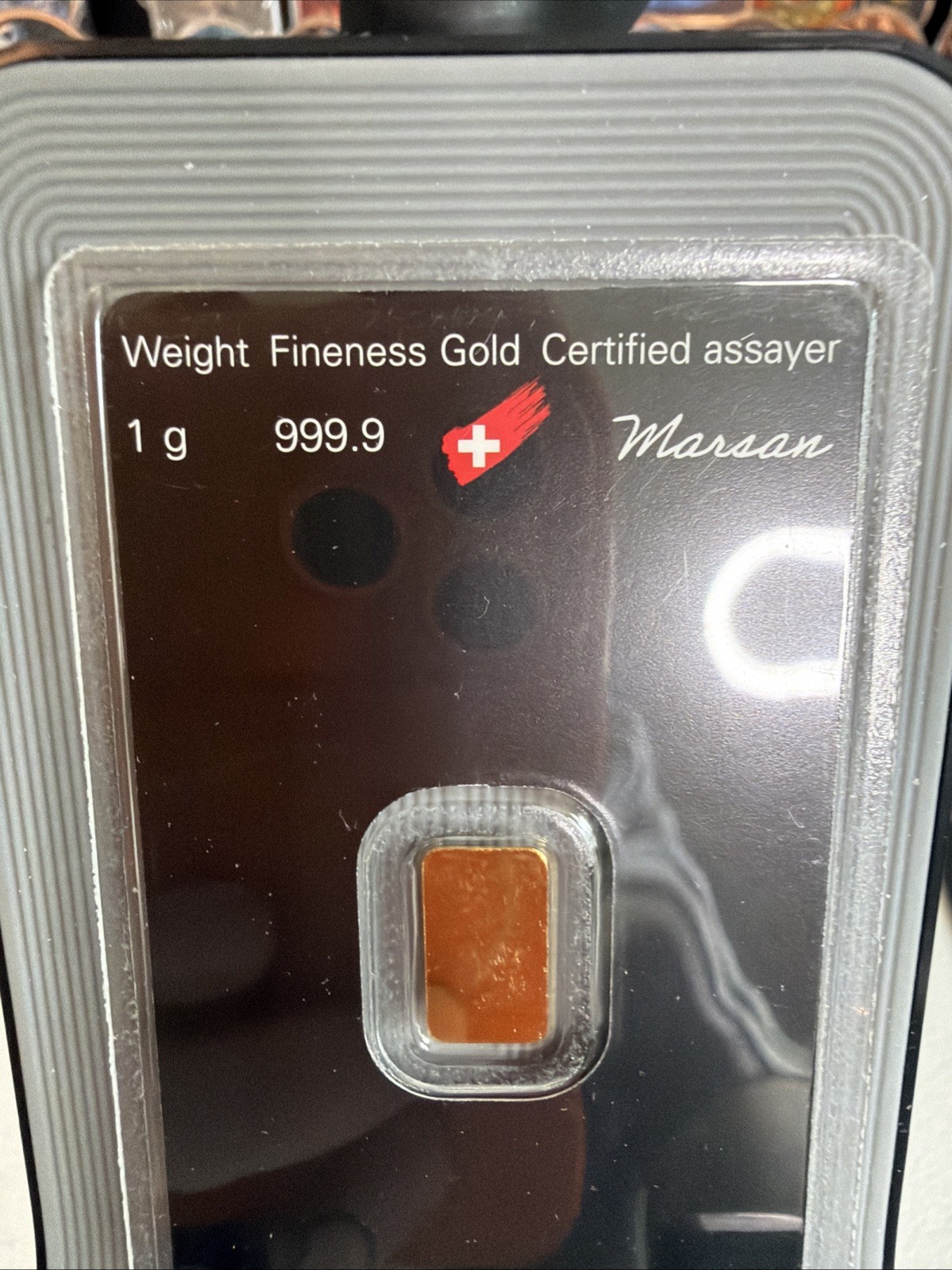 1 Gram Gold Argor Heraeus Bar 1 g .9999 Fine Gold – In Assay