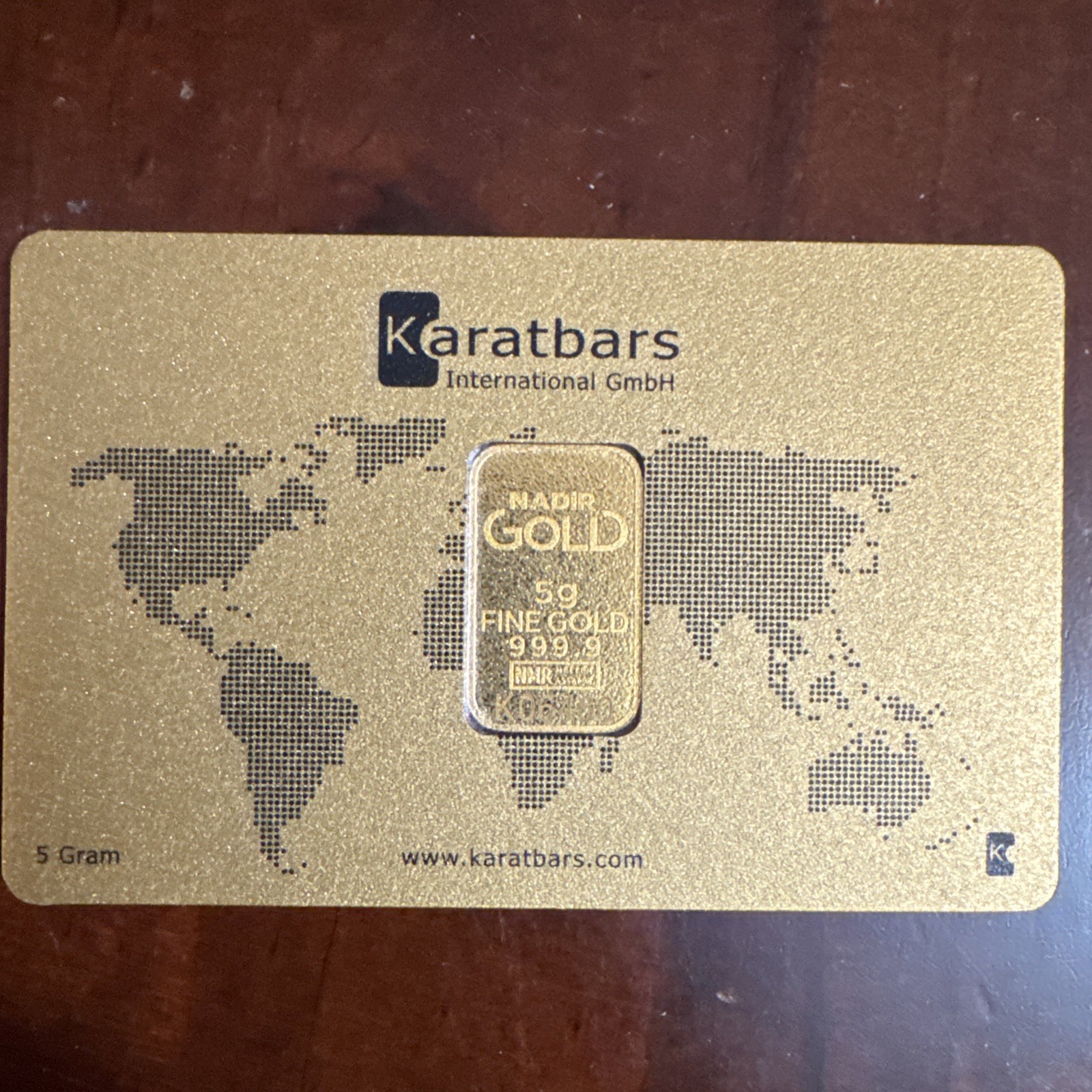 Karat Bar Nadir 5 Gram Gold Bar .9999 Fine 24K | Sealed Assay, Virgin Uncirculat