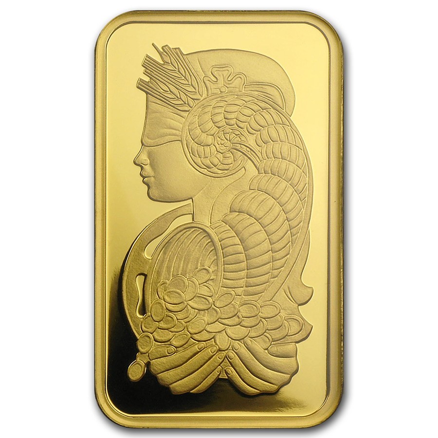 1 oz Gold Bar PAMP Suisse Lady Fortuna Veriscan (In Assay) .9999 Fine