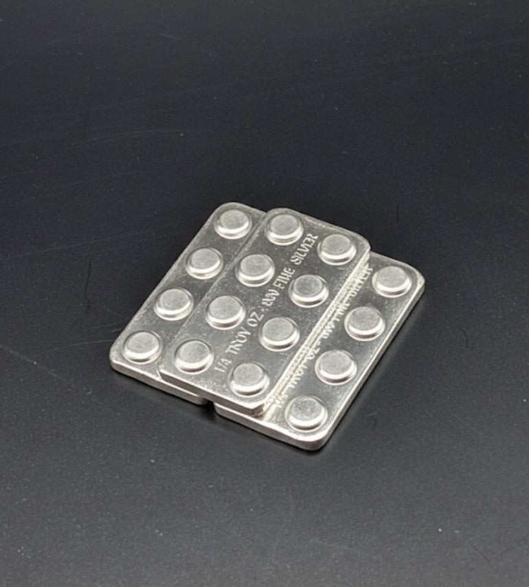 Lot of 3 – 1/4 oz .999 Fine Silver Bars (3/4 oz Total) Stackable Building Blocks